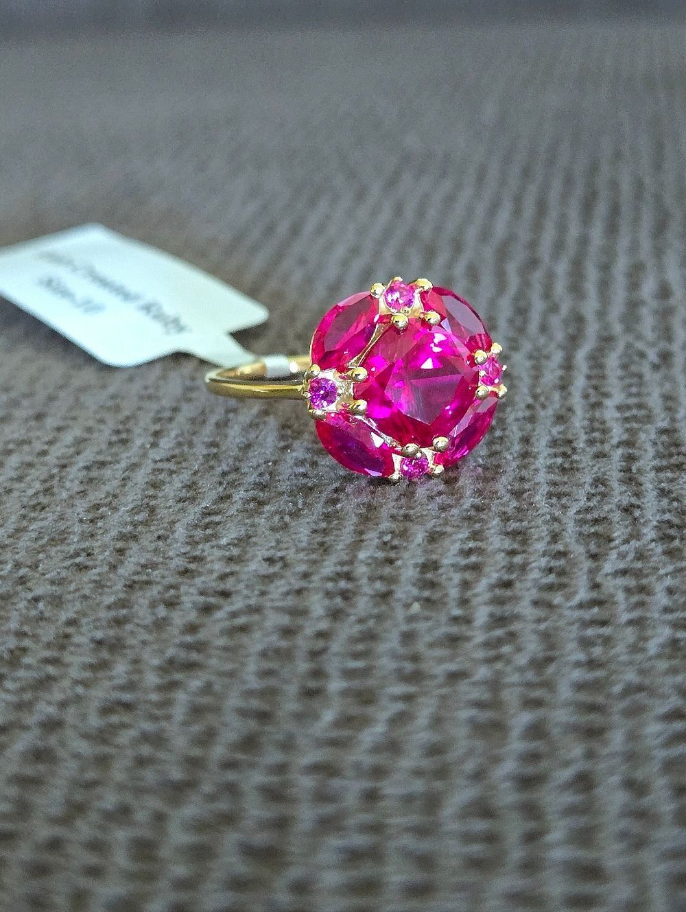 Shivam Lab🧪 Created Pink💕 Ruby Flower🏵 Ring💍 - NWT - Picture 12 of 16
